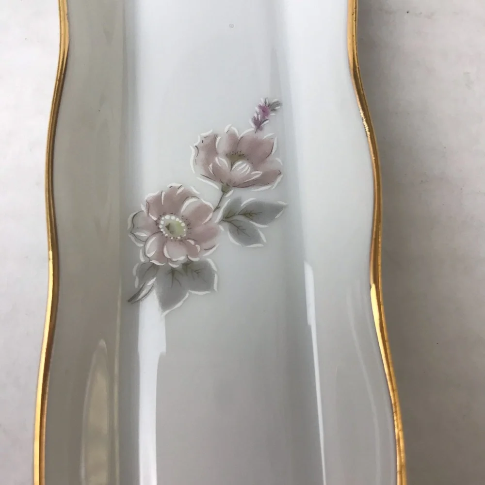 VINTAGE LIMOGES FRANCE By R. Leclair Hand Painted Floral Porcelain Trinket Tray